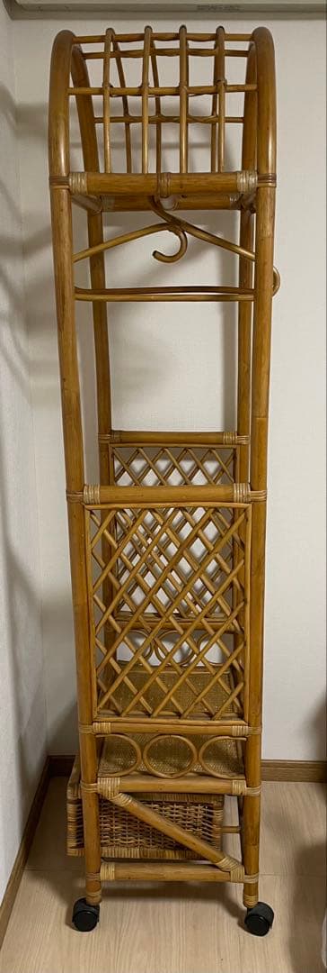 竹製ハンガーラック&ハンガー　キャスター付き