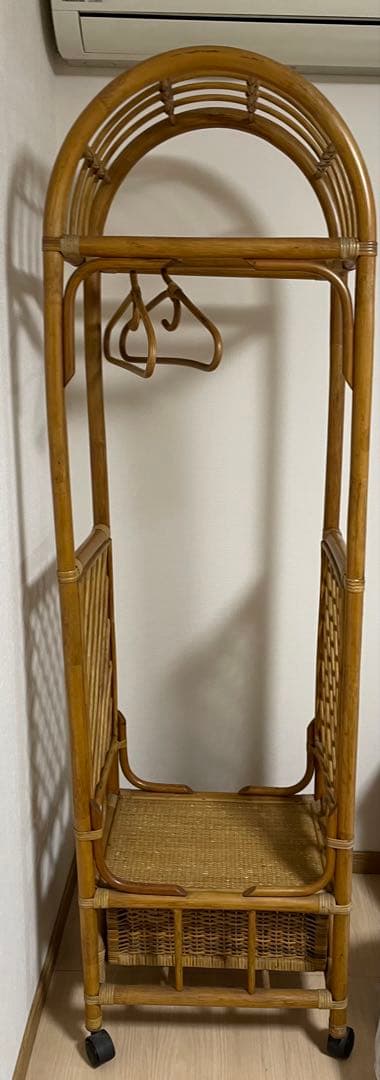 竹製ハンガーラック&ハンガー　キャスター付き