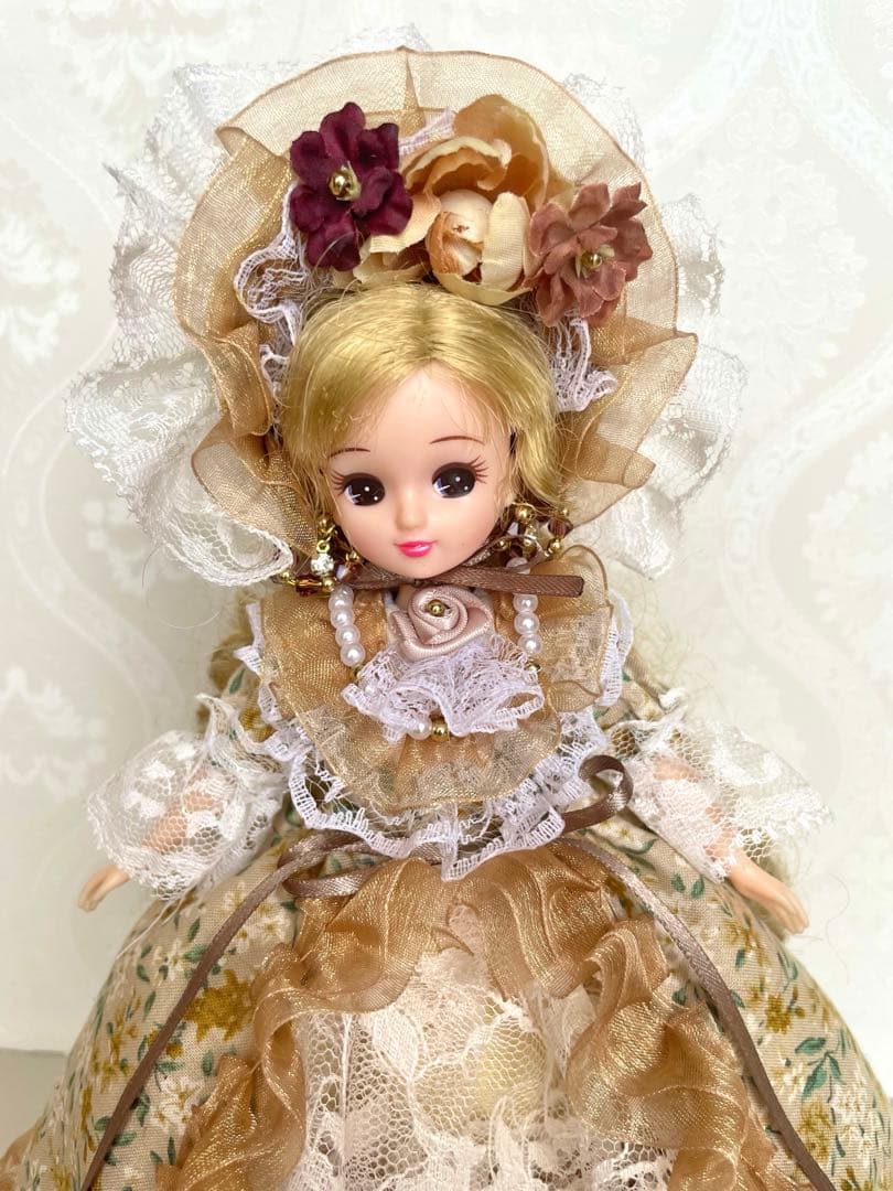 リカちゃん服　ドレス　小花✖️黄色　４点セット　ハンドメイド