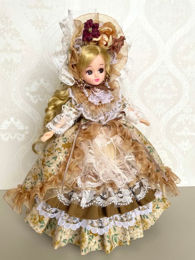 リカちゃん服　ドレス　小花✖️黄色　４点セット　ハンドメイド