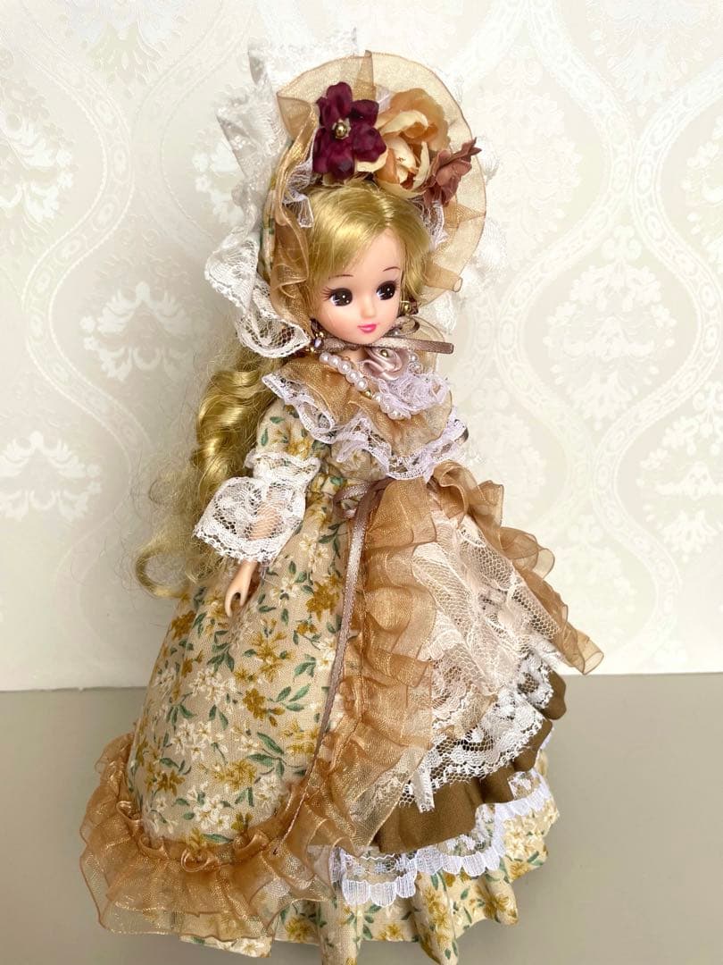 リカちゃん服　ドレス　小花✖️黄色　４点セット　ハンドメイド