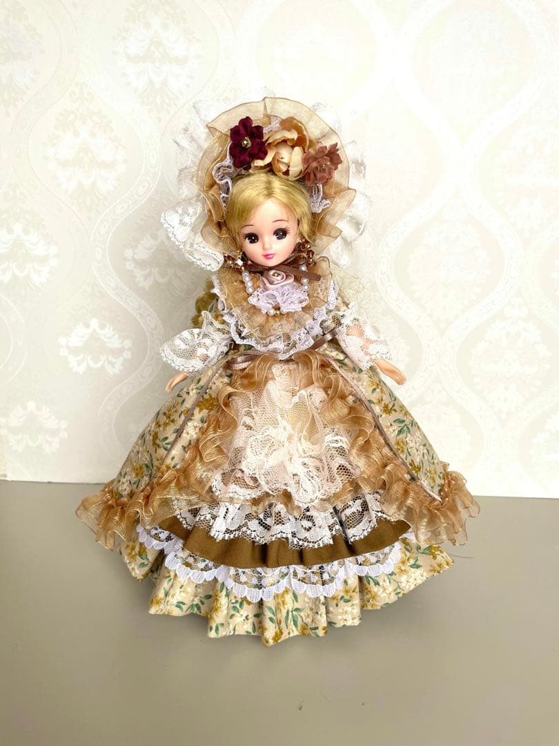 リカちゃん服　ドレス　小花✖️黄色　４点セット　ハンドメイド