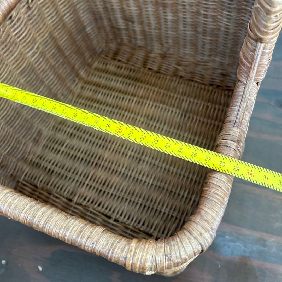 日本産　籐手提げ籠　一点物