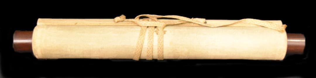 手巻き一行書 在銘 お寺 紙本 肉筆 立軸 年代保証 書法 掛け軸WWKK065