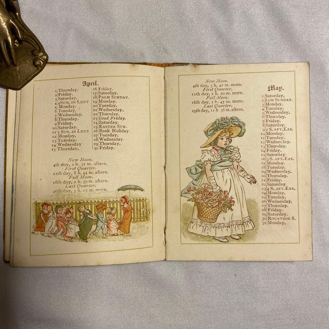 1886年　年鑑カレンダー　ケイト・グリーナウェイ　アンティーク　ヴィンテージ