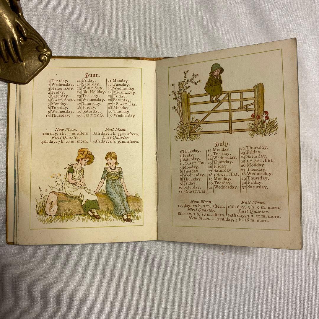 1886年　年鑑カレンダー　ケイト・グリーナウェイ　アンティーク　ヴィンテージ