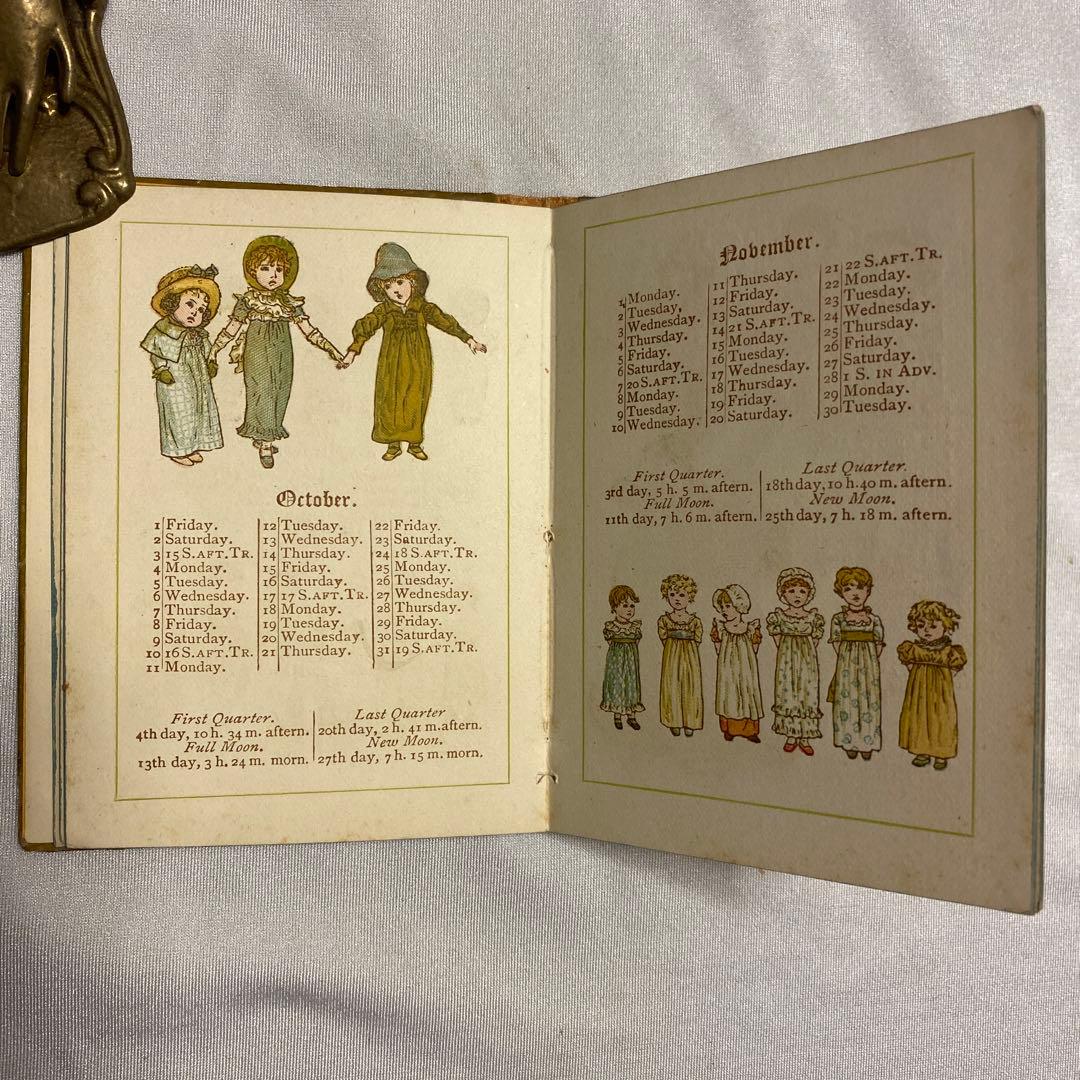1886年　年鑑カレンダー　ケイト・グリーナウェイ　アンティーク　ヴィンテージ