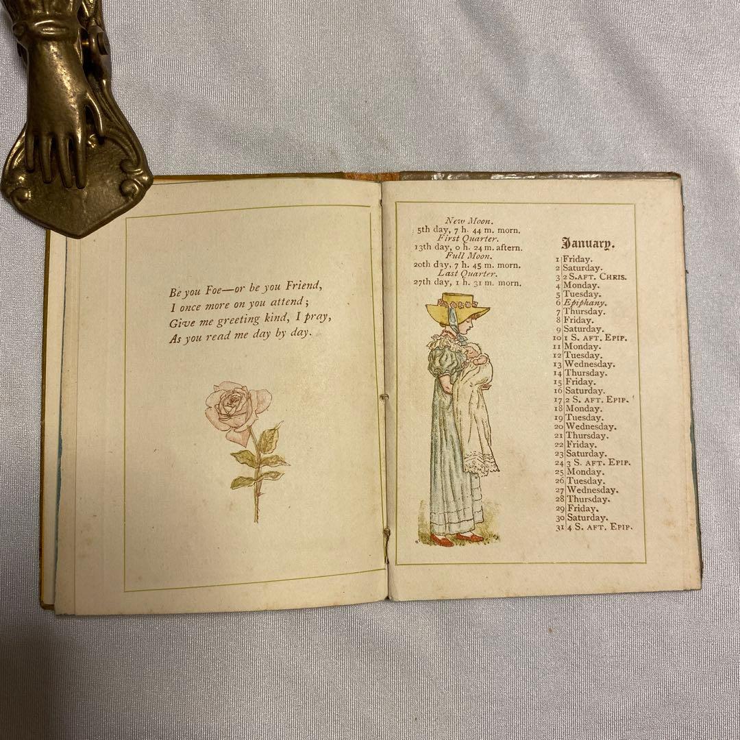 1886年　年鑑カレンダー　ケイト・グリーナウェイ　アンティーク　ヴィンテージ