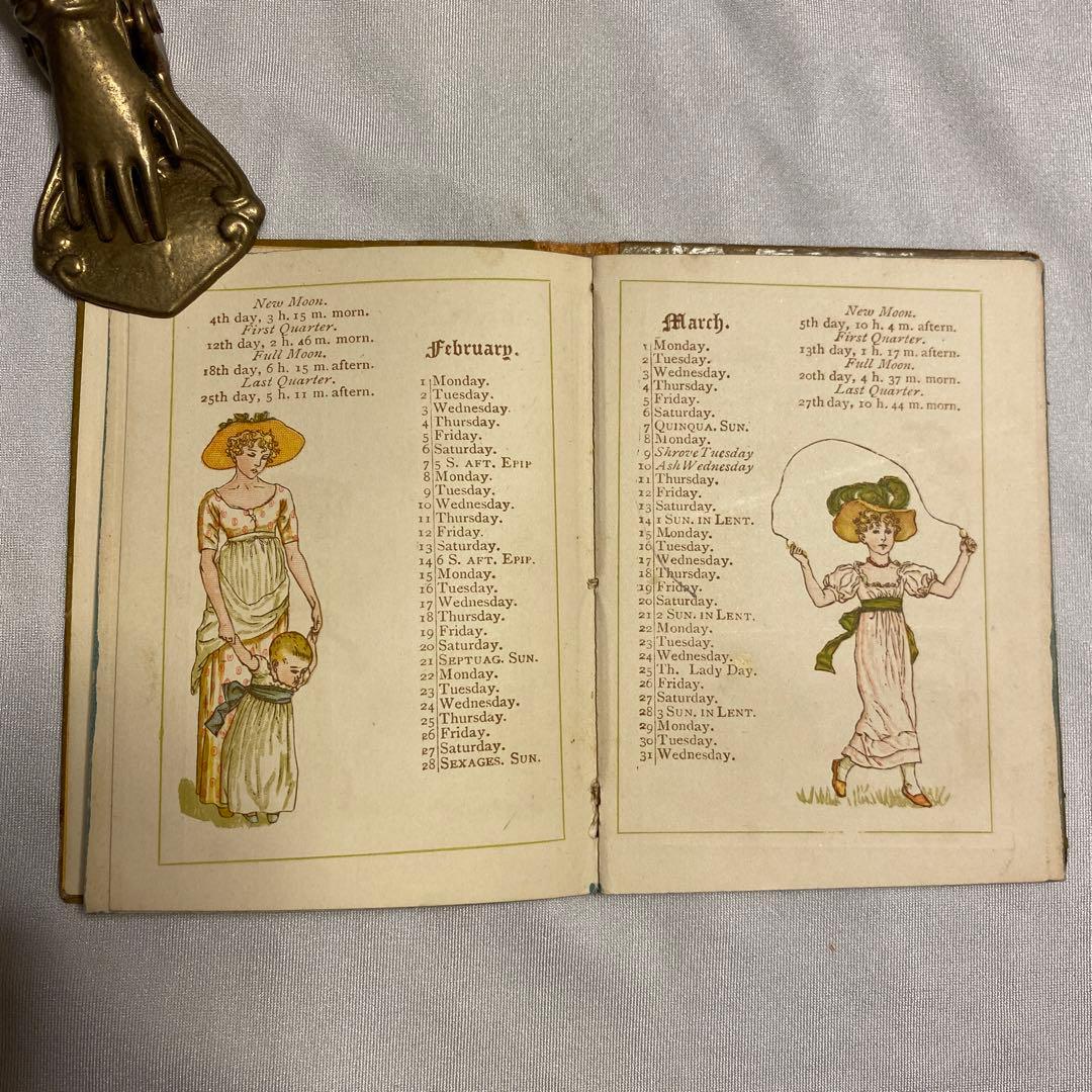1886年　年鑑カレンダー　ケイト・グリーナウェイ　アンティーク　ヴィンテージ