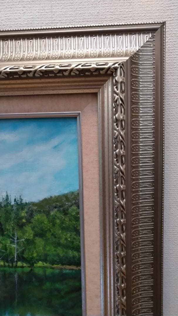 北海道美英「青い池」絵画 油彩画 風景画 原画