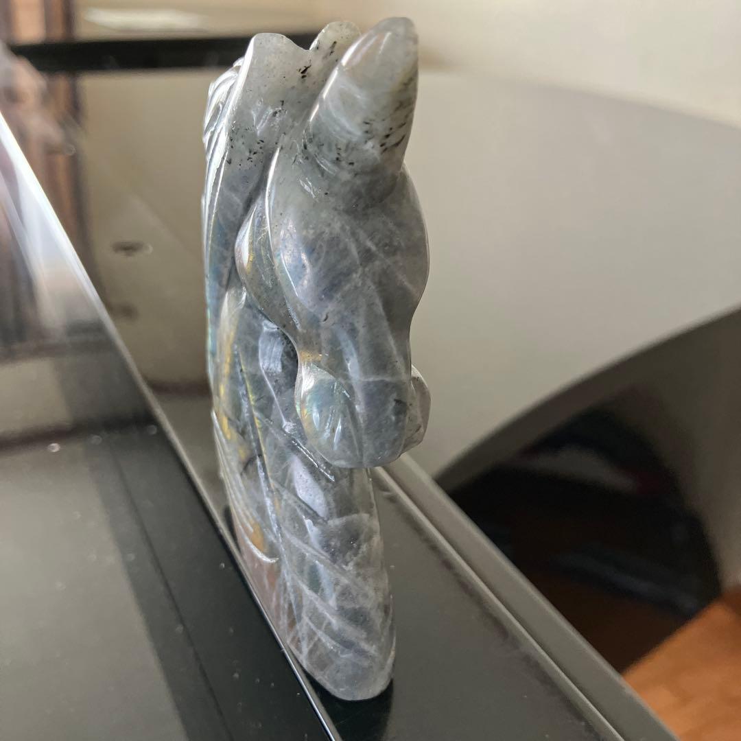 美！パープル&オレンジシラー　ラブラドライト　ユニコーン　ペガサス　天然石置物