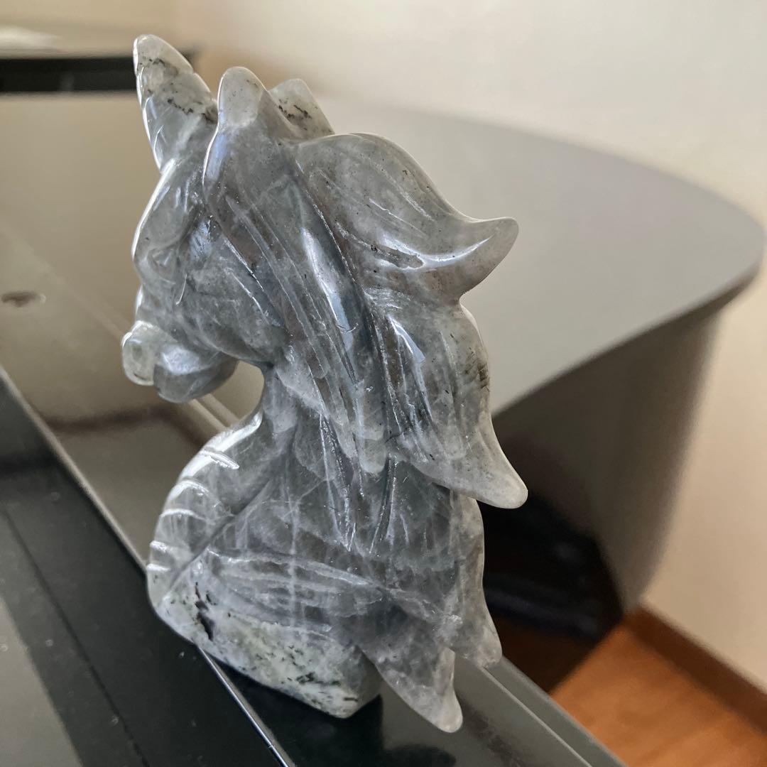 美！パープル&オレンジシラー　ラブラドライト　ユニコーン　ペガサス　天然石置物