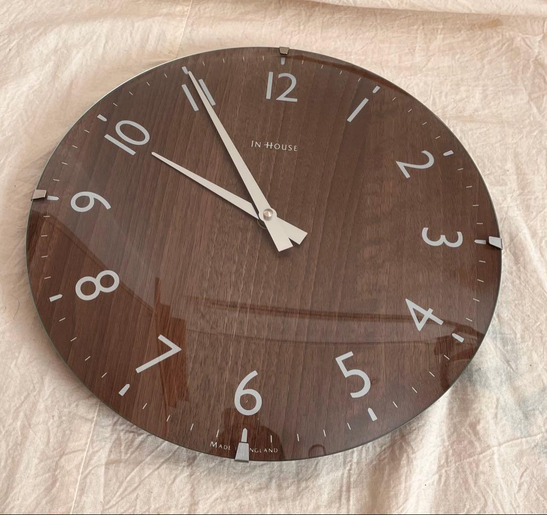 ACTUS IN HOUSE 掛け時計 ウォルナット 30cm