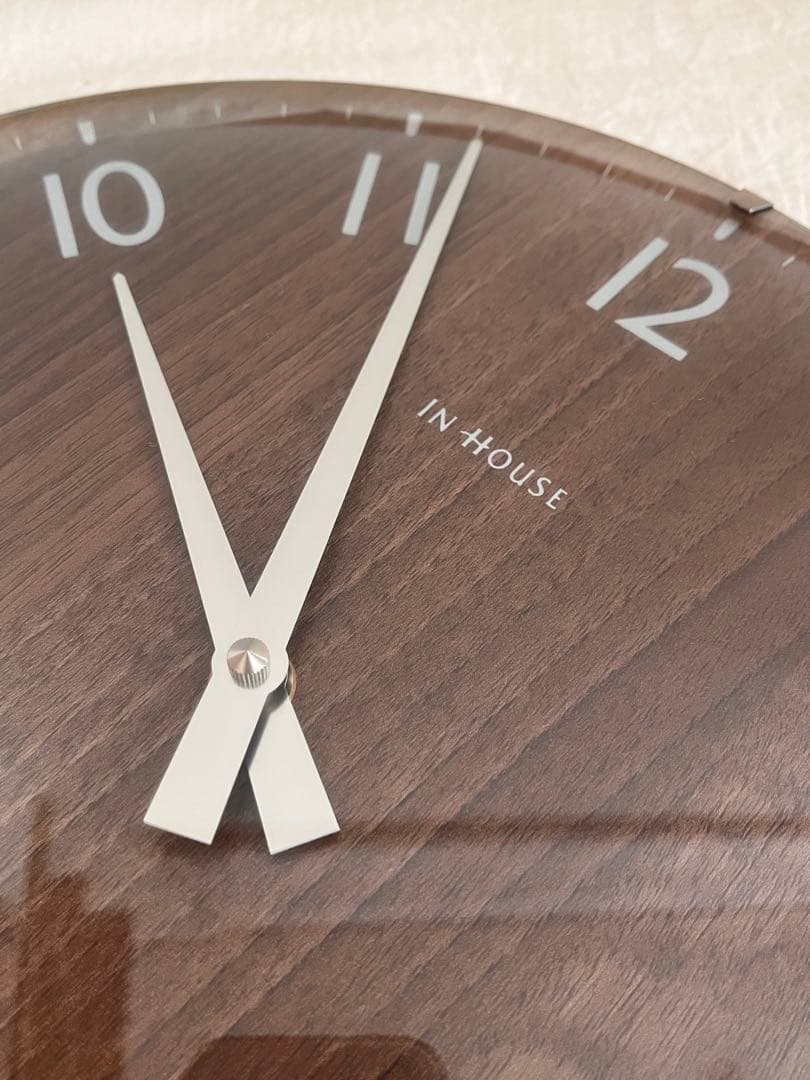 ACTUS IN HOUSE 掛け時計 ウォルナット 30cm