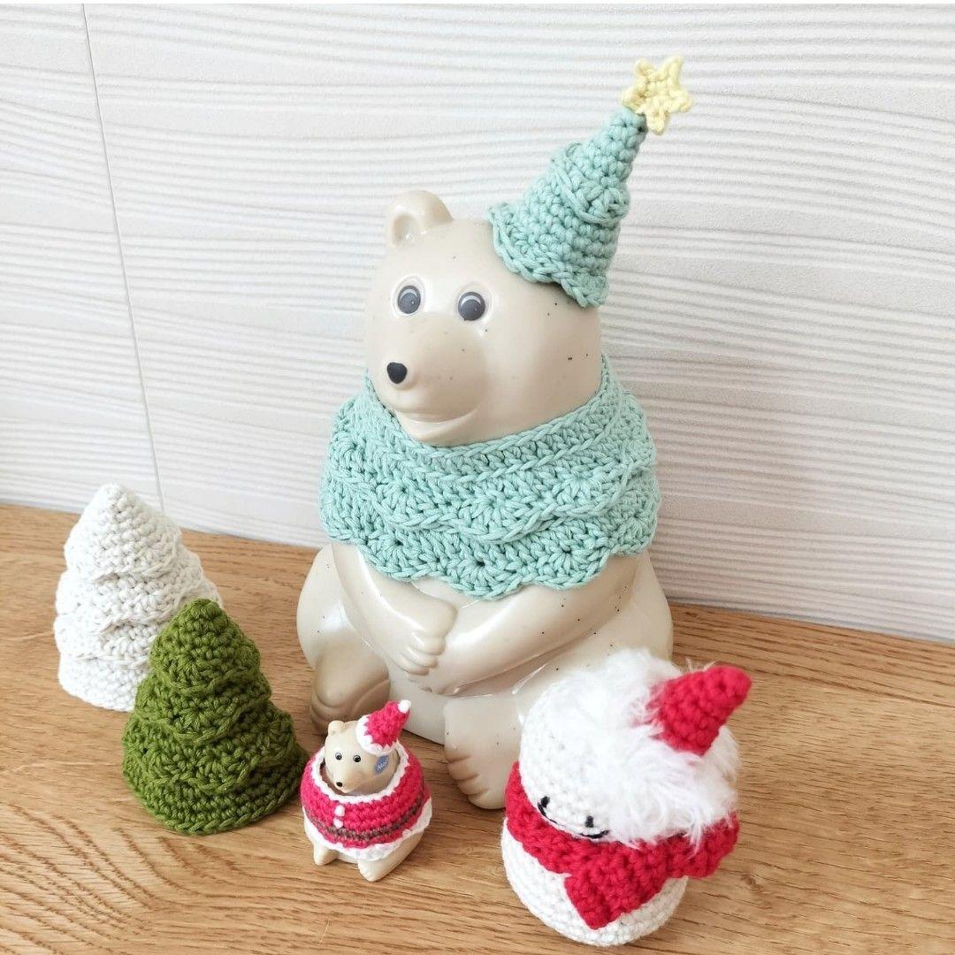 【オーダーページ】しろくま貯金箱＊クリスマスツリーコーデ