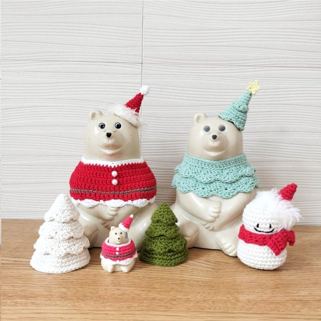 【オーダーページ】しろくま貯金箱＊クリスマスツリーコーデ