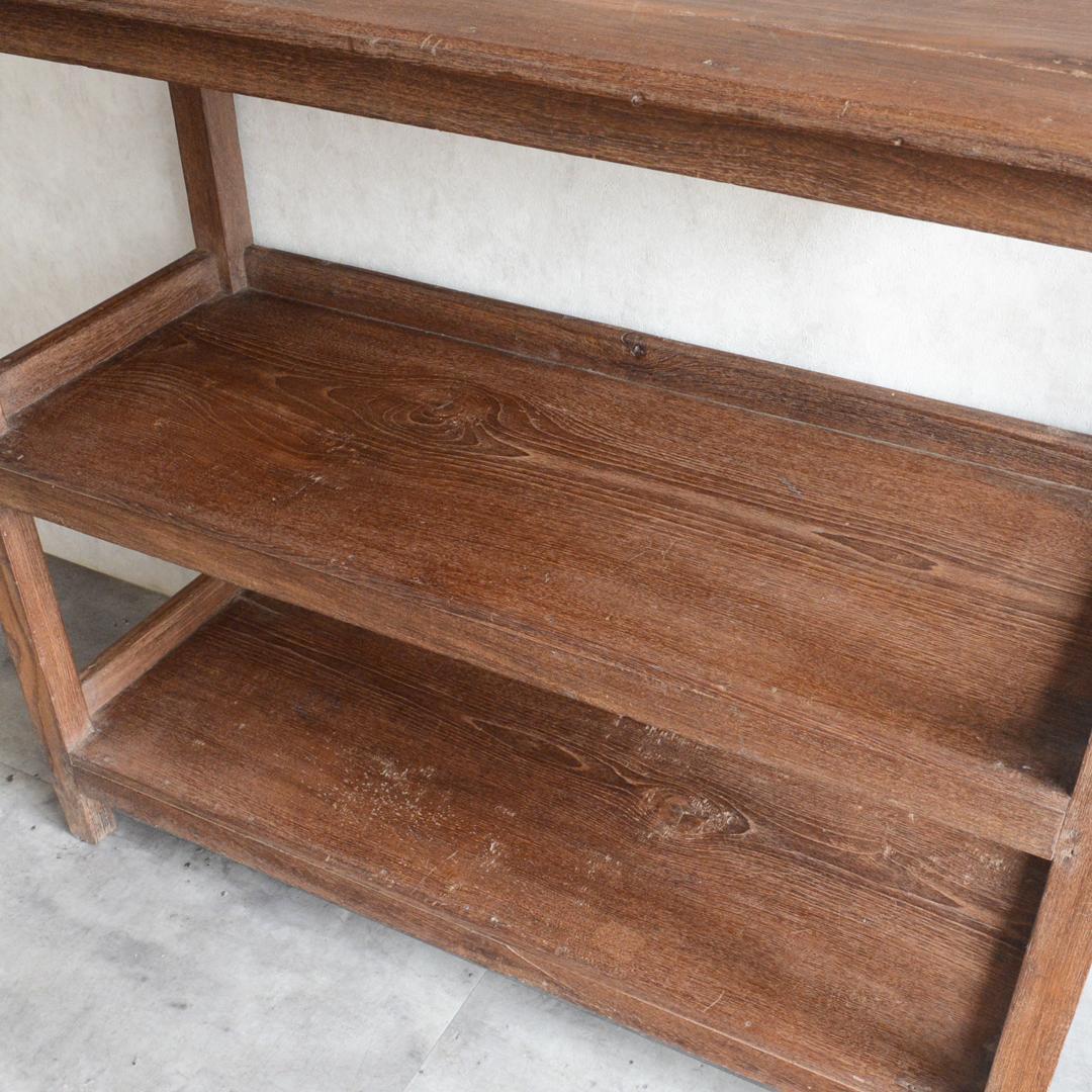 アジアンヴィンテージ 無垢 チーク オープンシェルフ インド 飾り棚 プランター