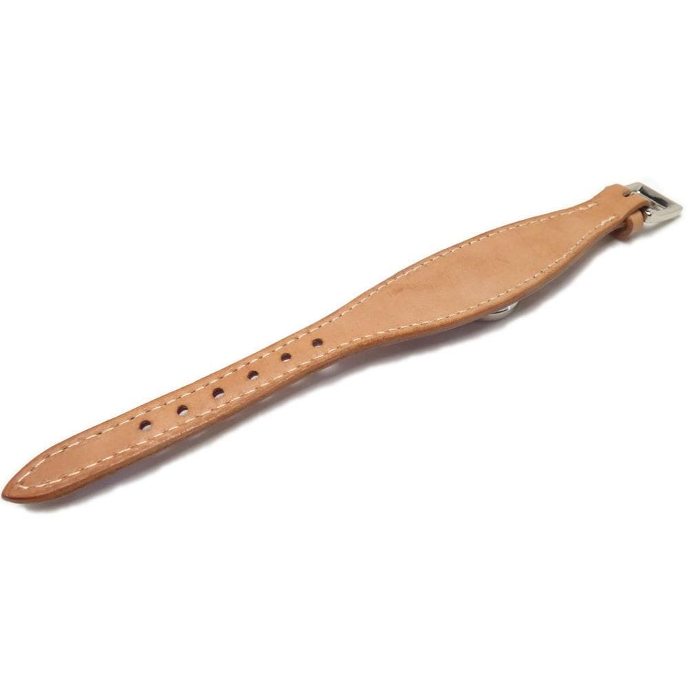 牛ヌメ革 ターコイズ 文字盤 ハンドメイド レザーウォッチ(レディース)