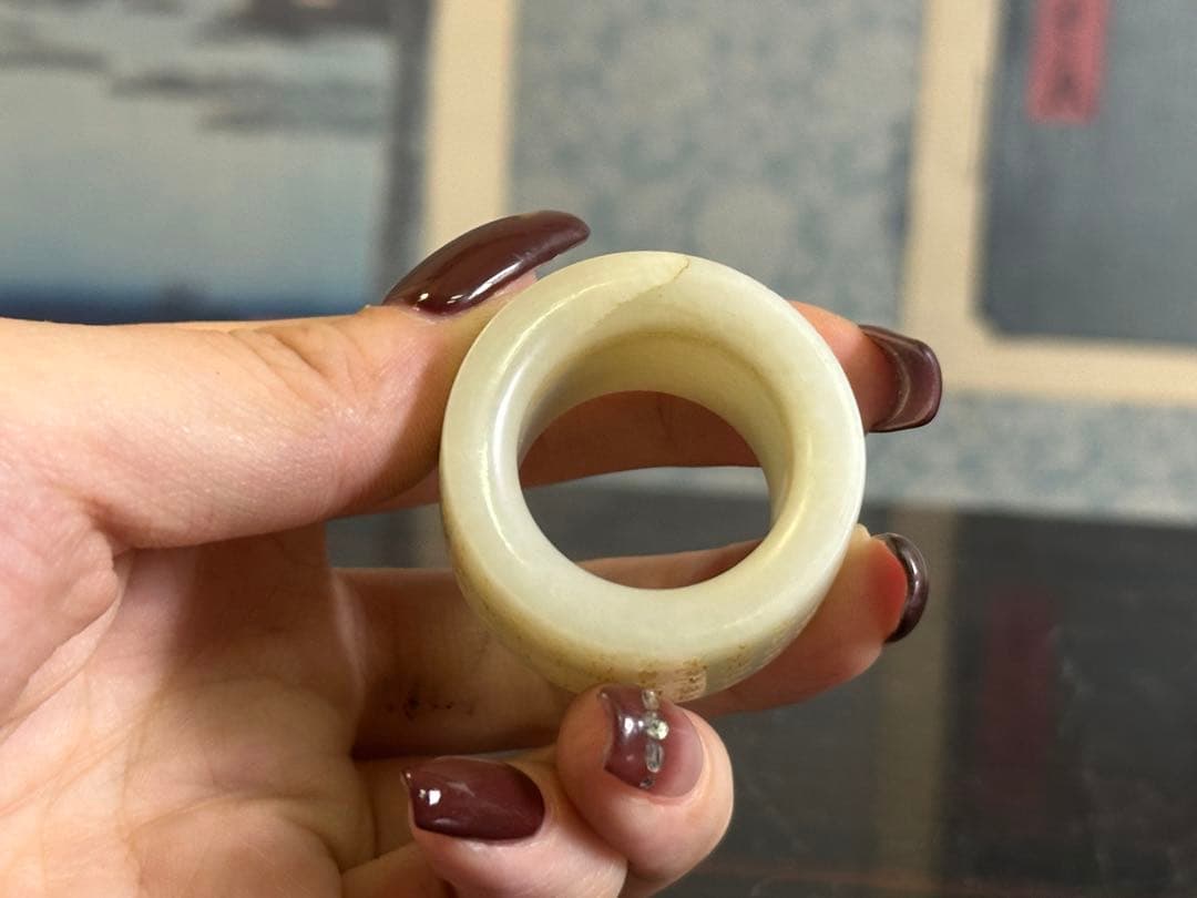 砡指輪 刻般若波罗蜜多心经 古美術品 重 29cm