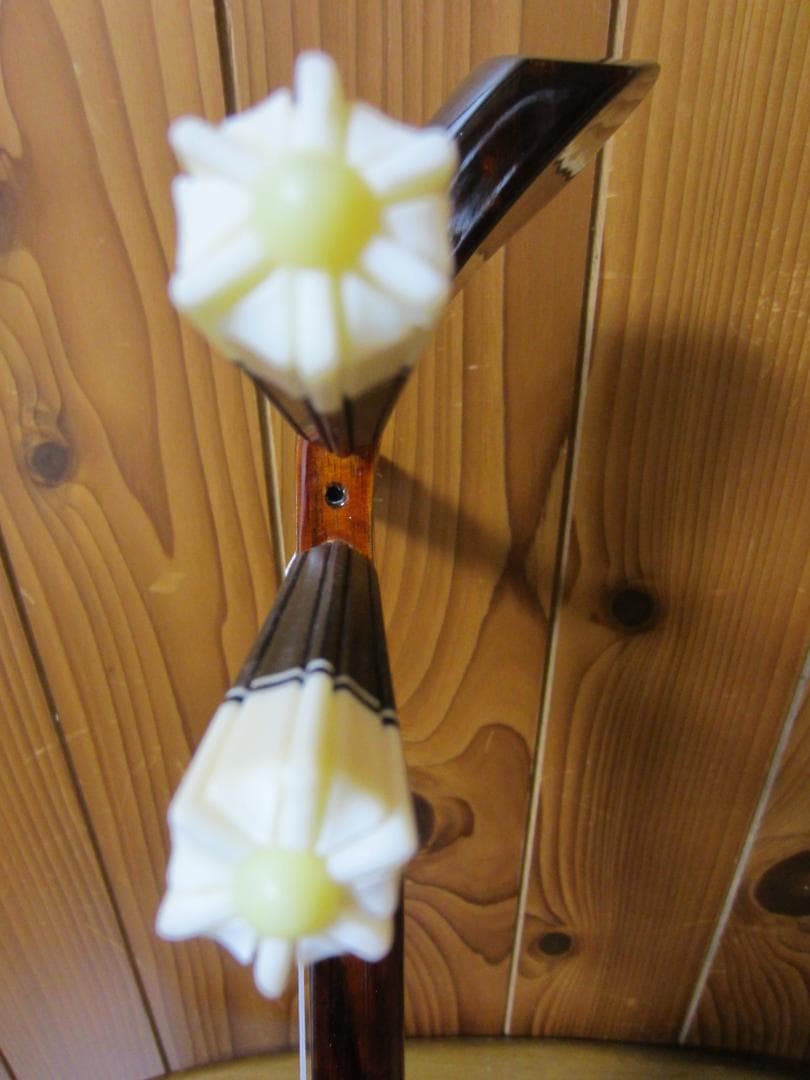 三線工房ひかり沖縄三線 蛇皮強化二重張り ハードケース付き 中古整備品 9