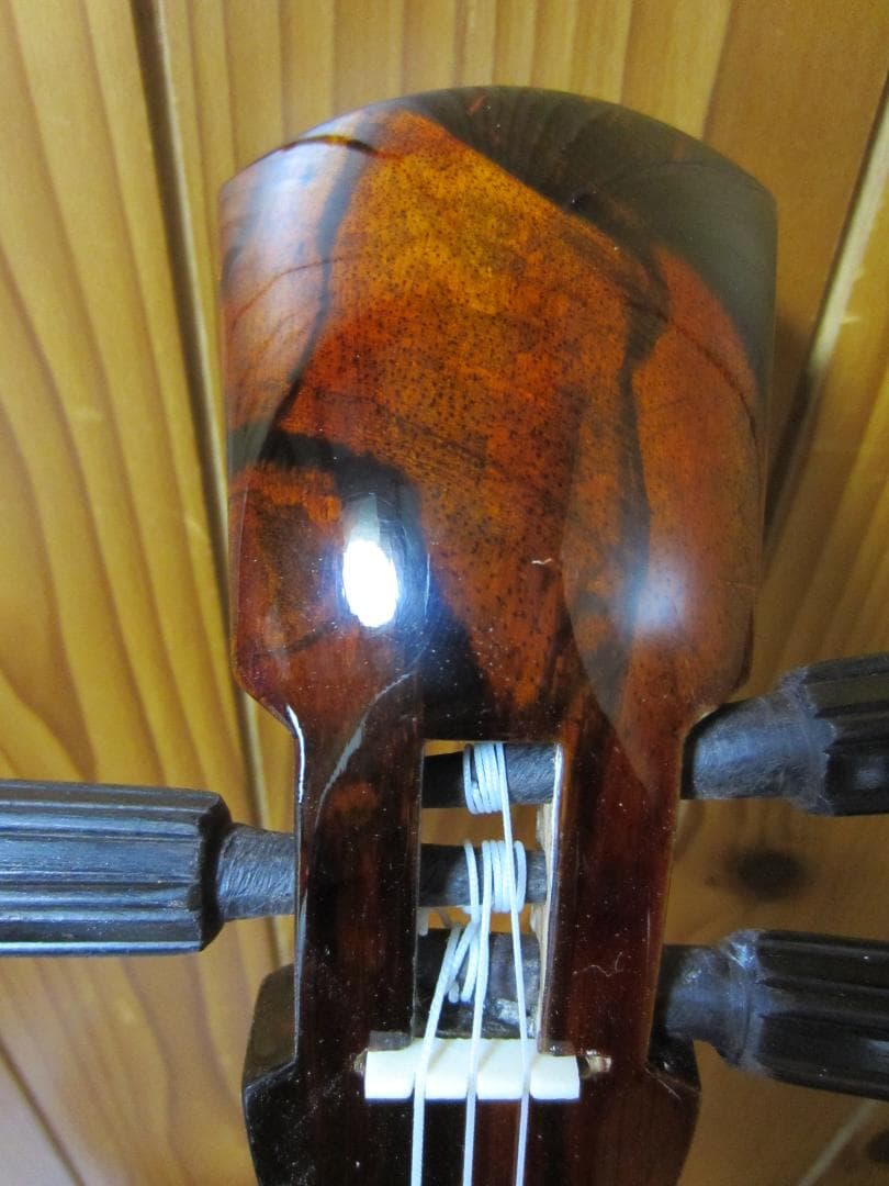 三線工房ひかり沖縄三線 蛇皮強化二重張り ハードケース付き 中古整備品 9