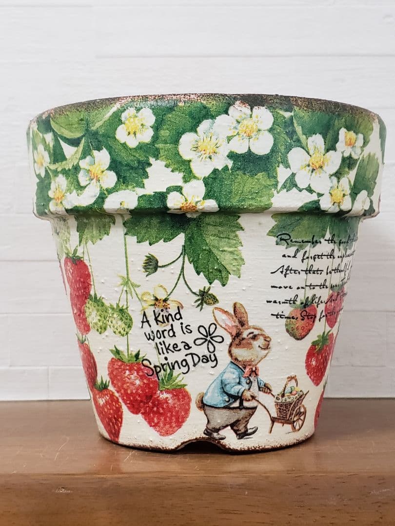 オーダーOK☘️【738】リメイク鉢☆三河焼素焼き鉢　4.5号鉢