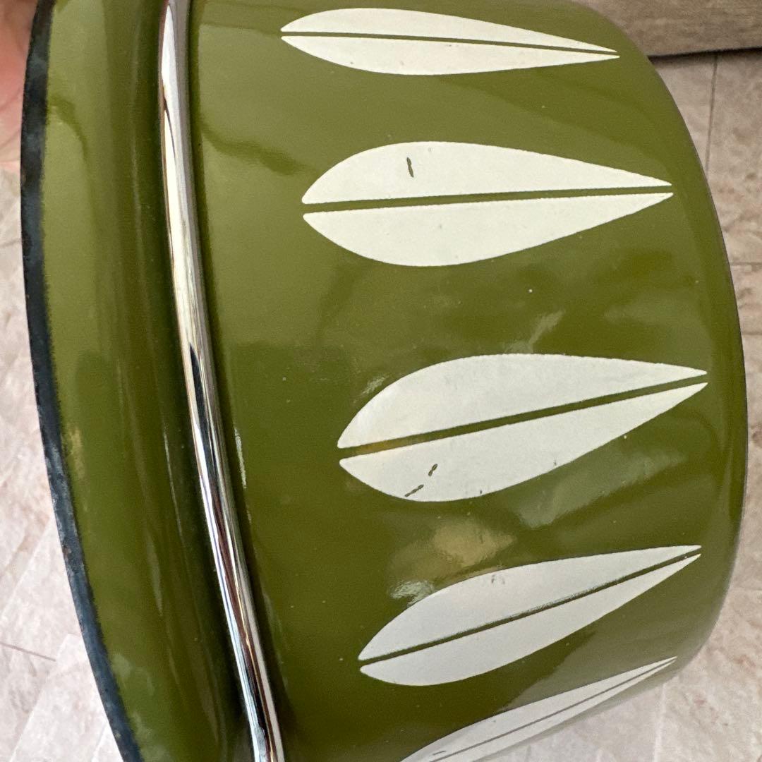 キャサリンホルム ロータス オリーブグリーン ホーロー ミルクパン