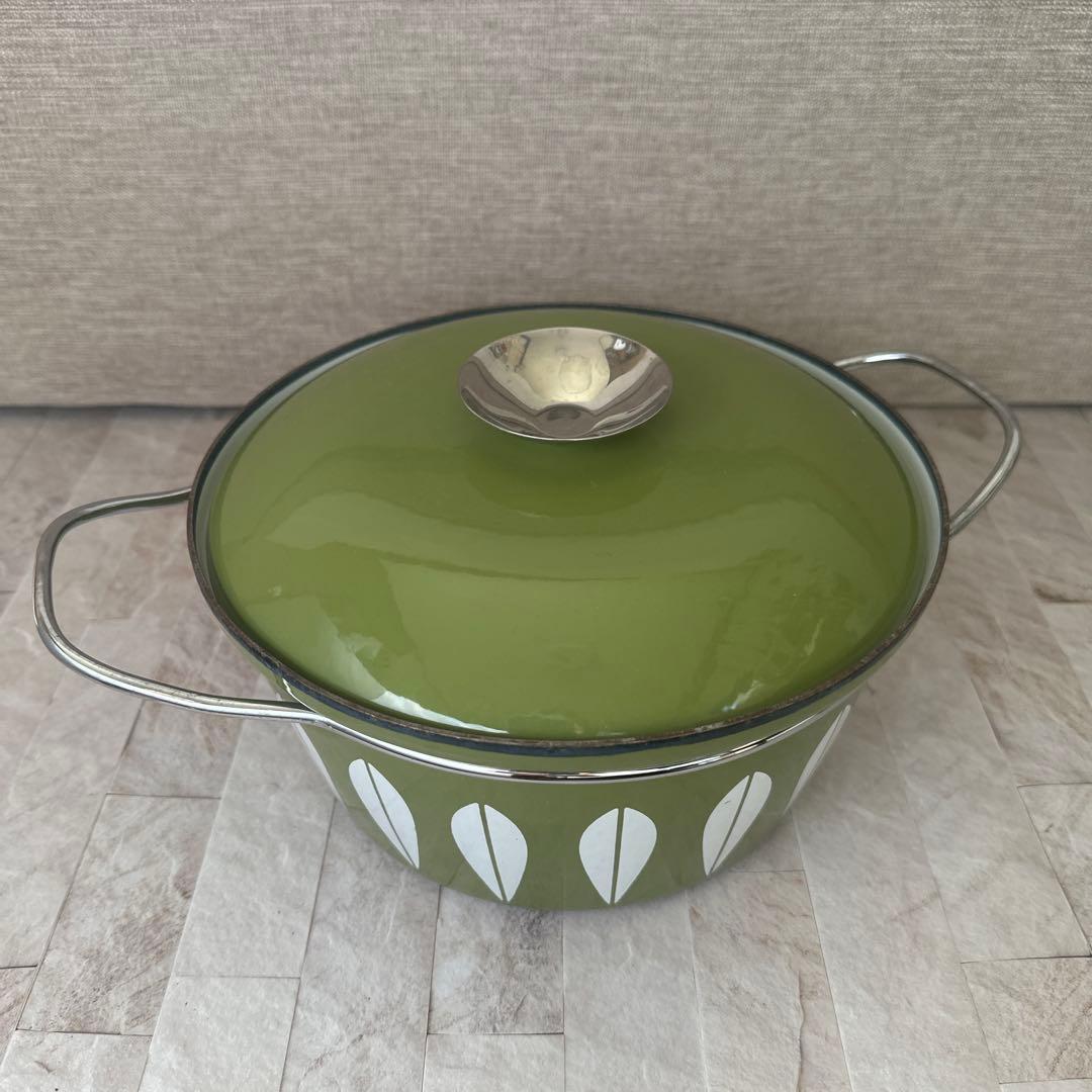 キャサリンホルム ロータス オリーブグリーン ホーロー ミルクパン