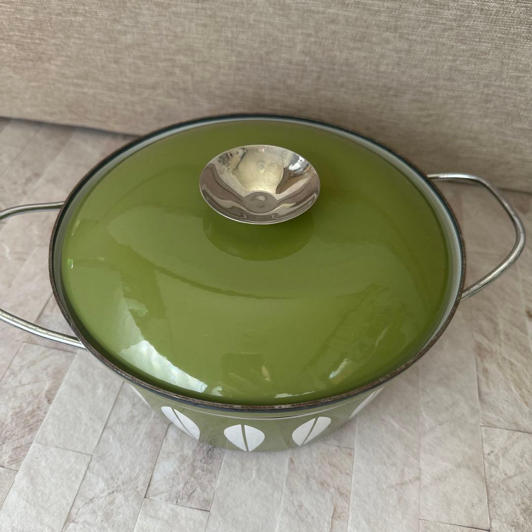 キャサリンホルム ロータス オリーブグリーン ホーロー ミルクパン