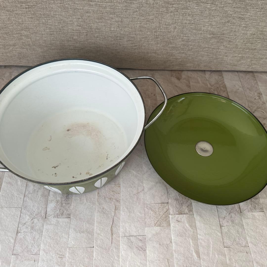 キャサリンホルム ロータス オリーブグリーン ホーロー ミルクパン