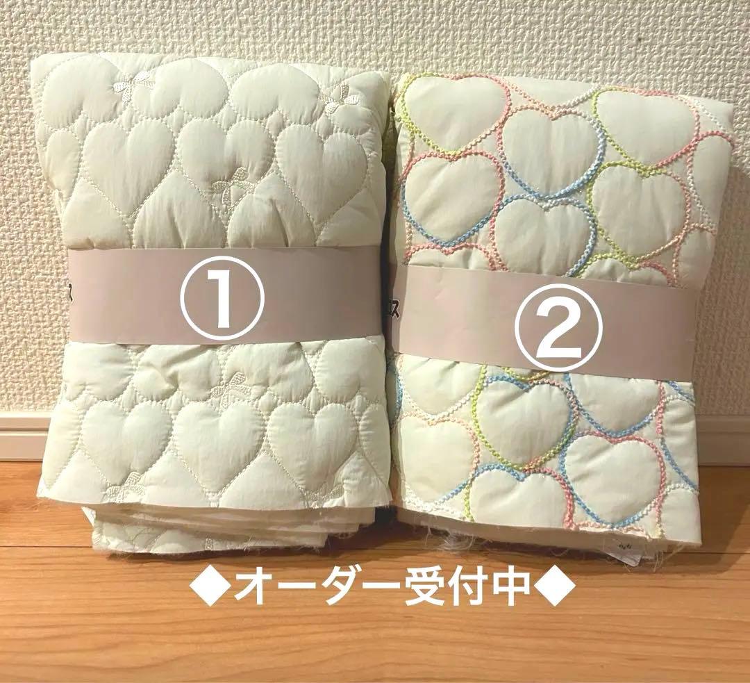 ハート キルティング レッスンバッグ 上履き入れ 白 ピンク 入園入学準備