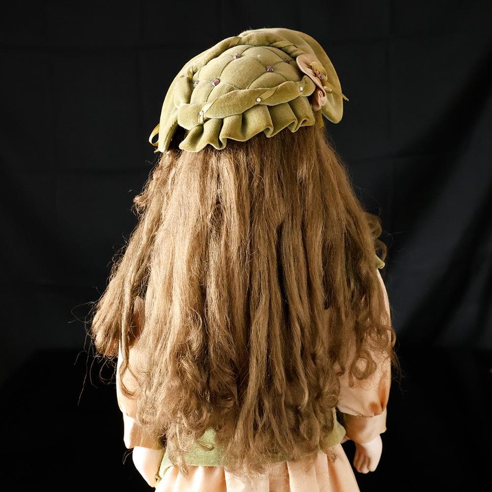 美しい ビスクドール 直立 高さ50㎝ 磁器 グラスアイ フランス人形