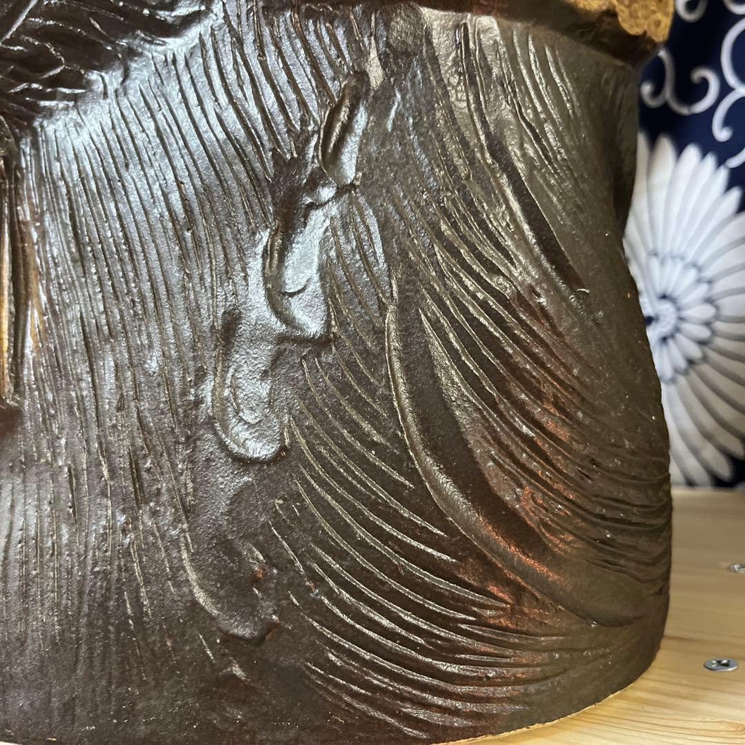 ★陶器製 たぬき 狸 ひねり狸 置物 縁起物 風水★11号