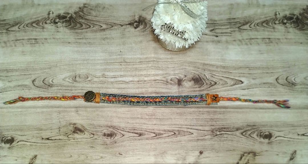 オルティガ　ネイティブ風　デニムミサンガ①