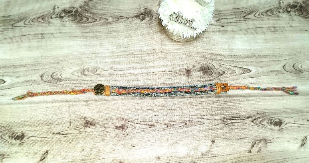 オルティガ　ネイティブ風　デニムミサンガ①