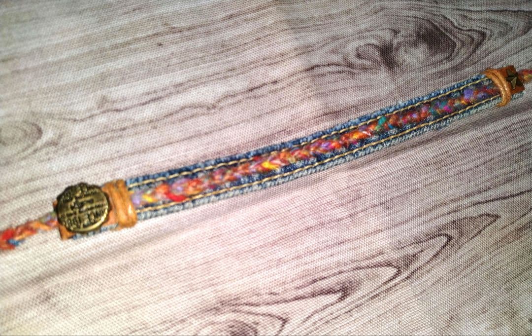 オルティガ　ネイティブ風　デニムミサンガ①