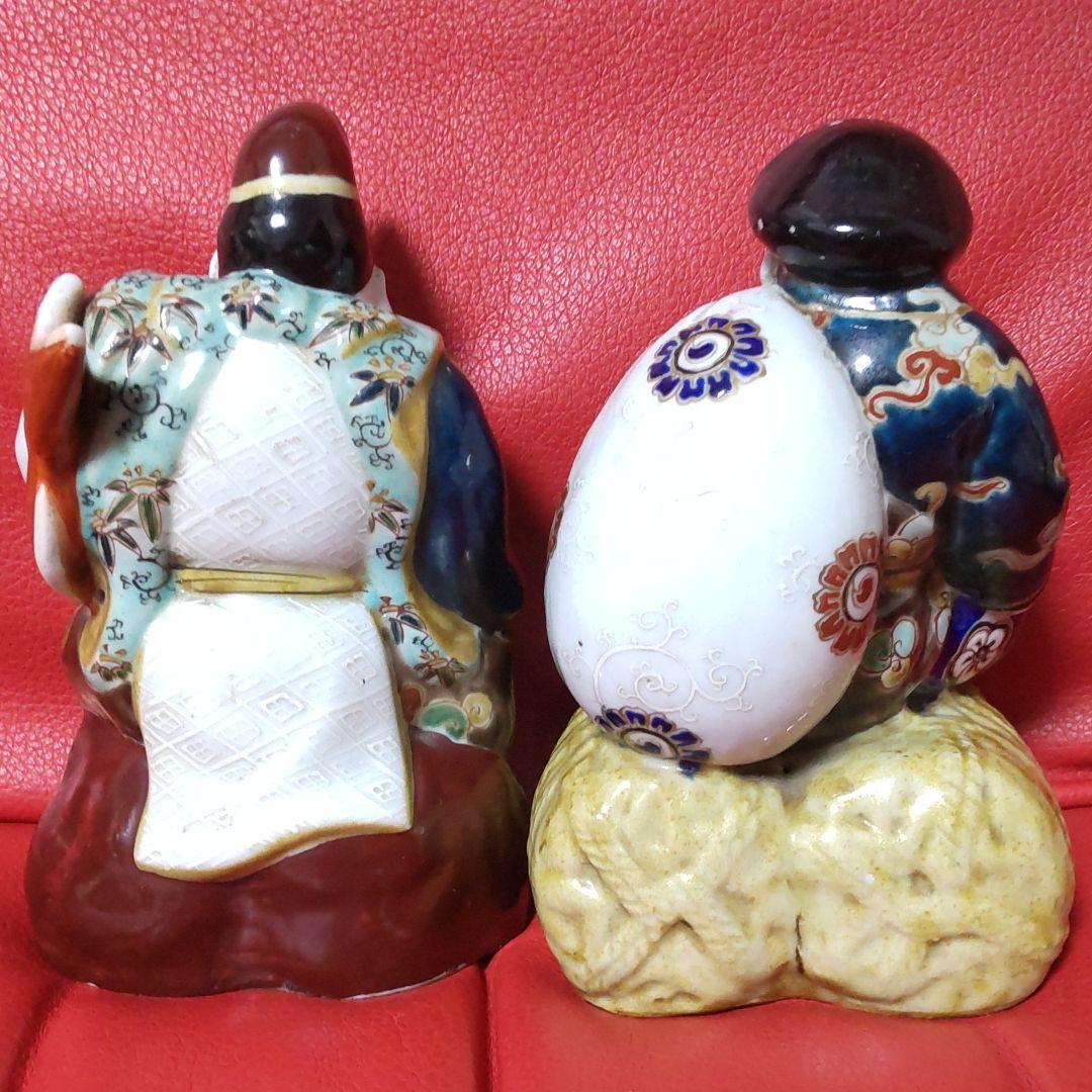 古九谷焼　置物　七福神　恵比寿様　大黒様