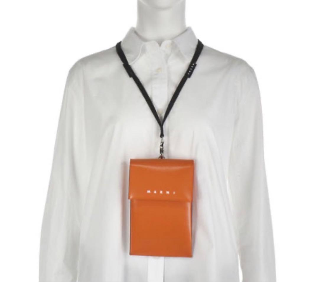 マルニ フォンケース オレンジ PVC スマホ ストラップ メンズ レディース