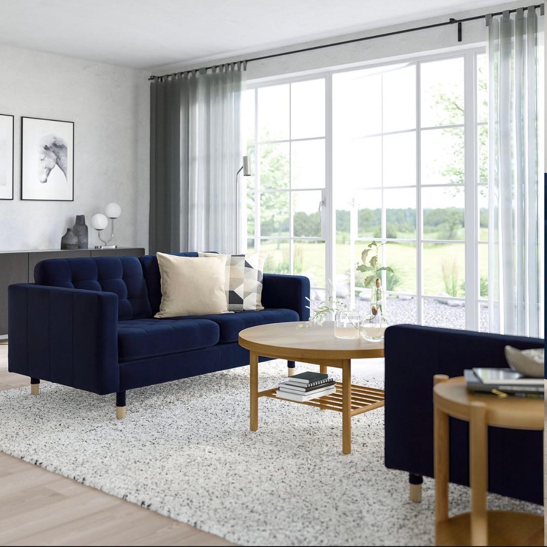 IKEA LANDSKRONA ランズクローナ ダークブルー 2人掛けソファ