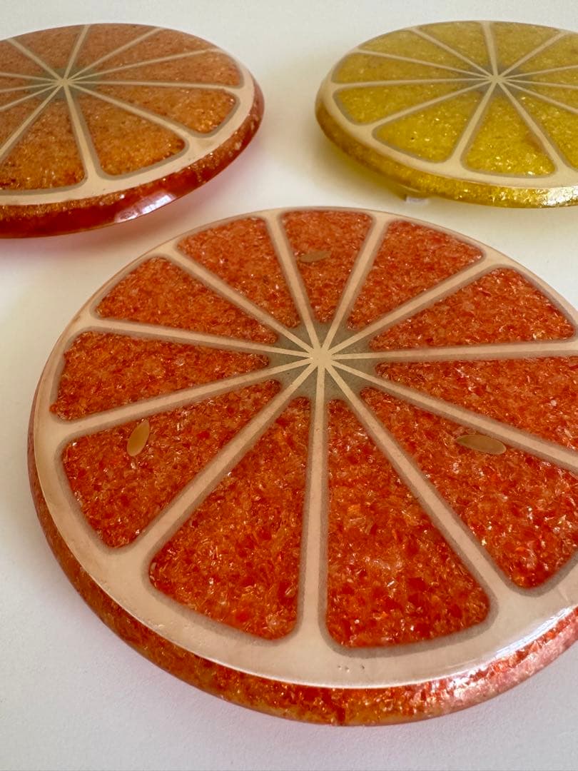 ルーサイト　置物　敷物　オレンジレモン