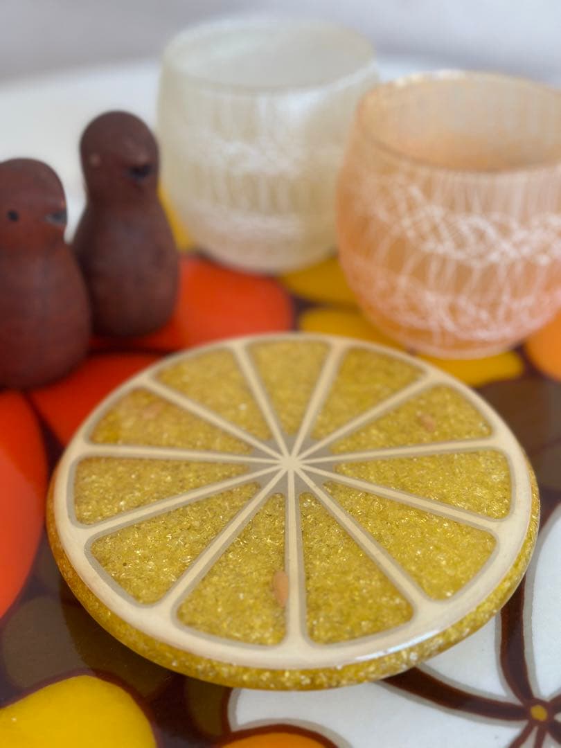 ルーサイト　置物　敷物　オレンジレモン