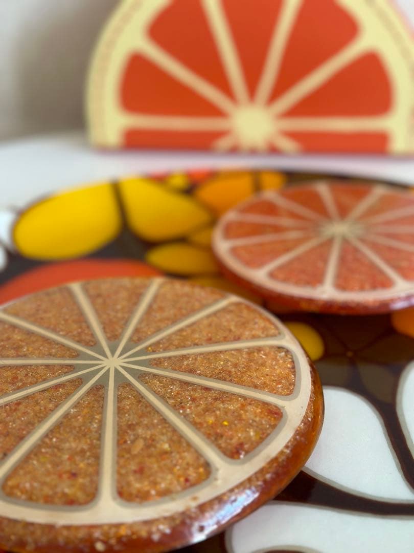 ルーサイト　置物　敷物　オレンジレモン