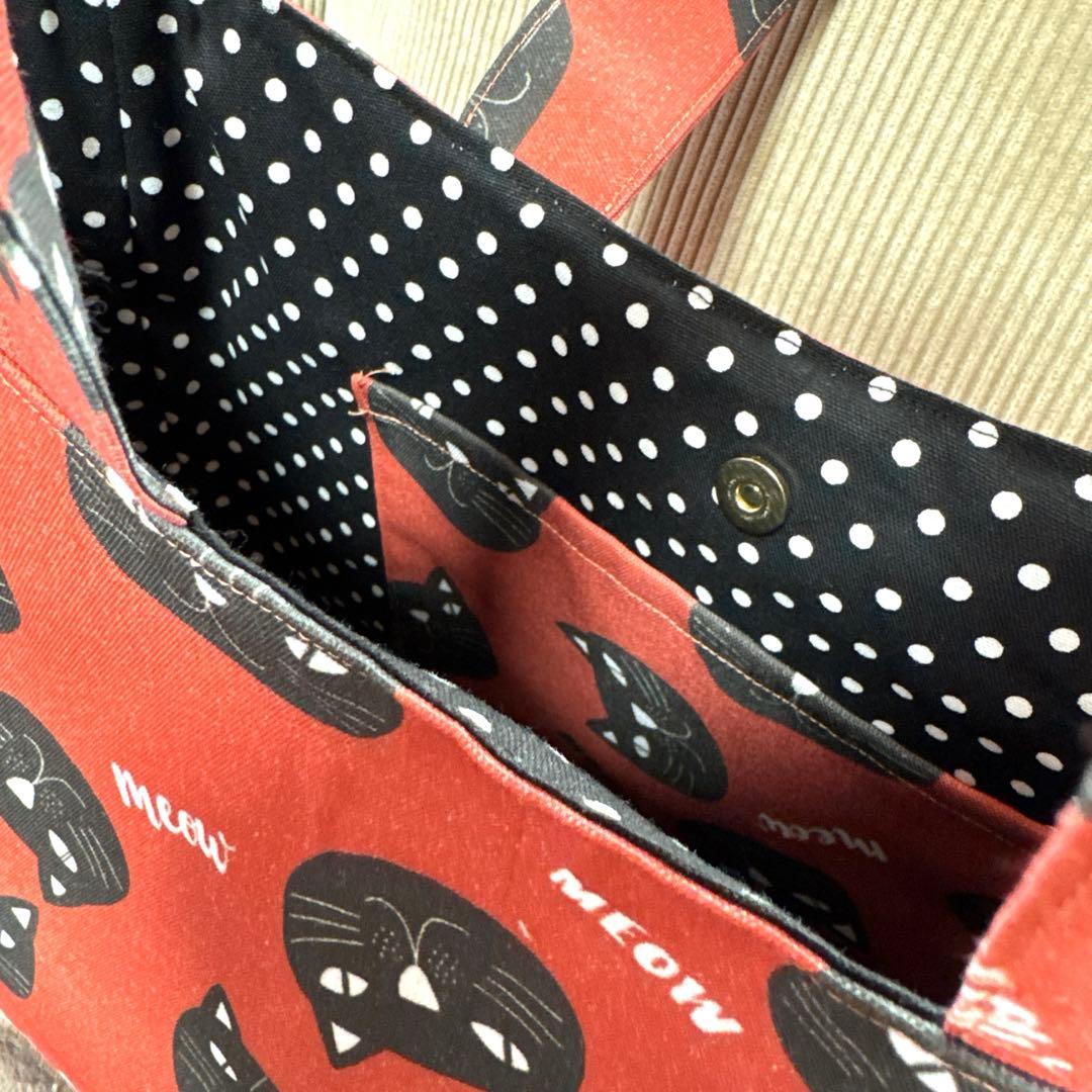 ♡ゆきそら♡トートバッグ♪Lサイズ＆お揃いお財布ポーチセット♡猫柄生地♡