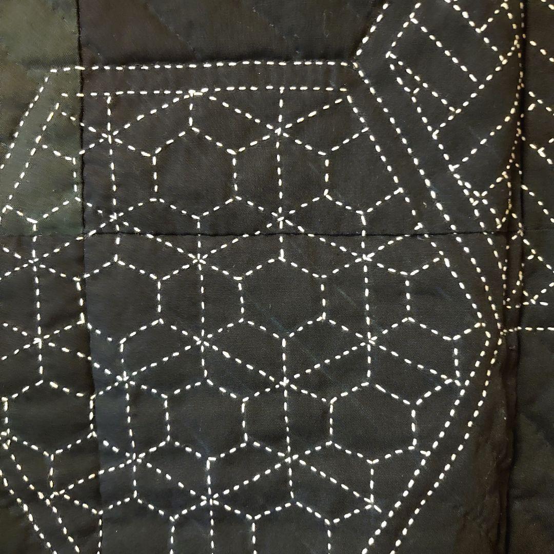刺繍と古布パッチワークキルト 和風タペストリー