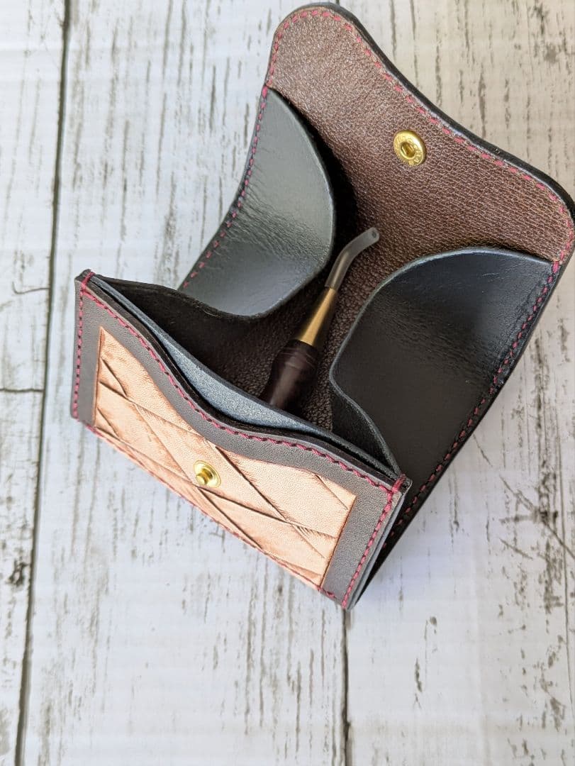 レザーケース　レザーカービングケース　ケース　小銭入れ