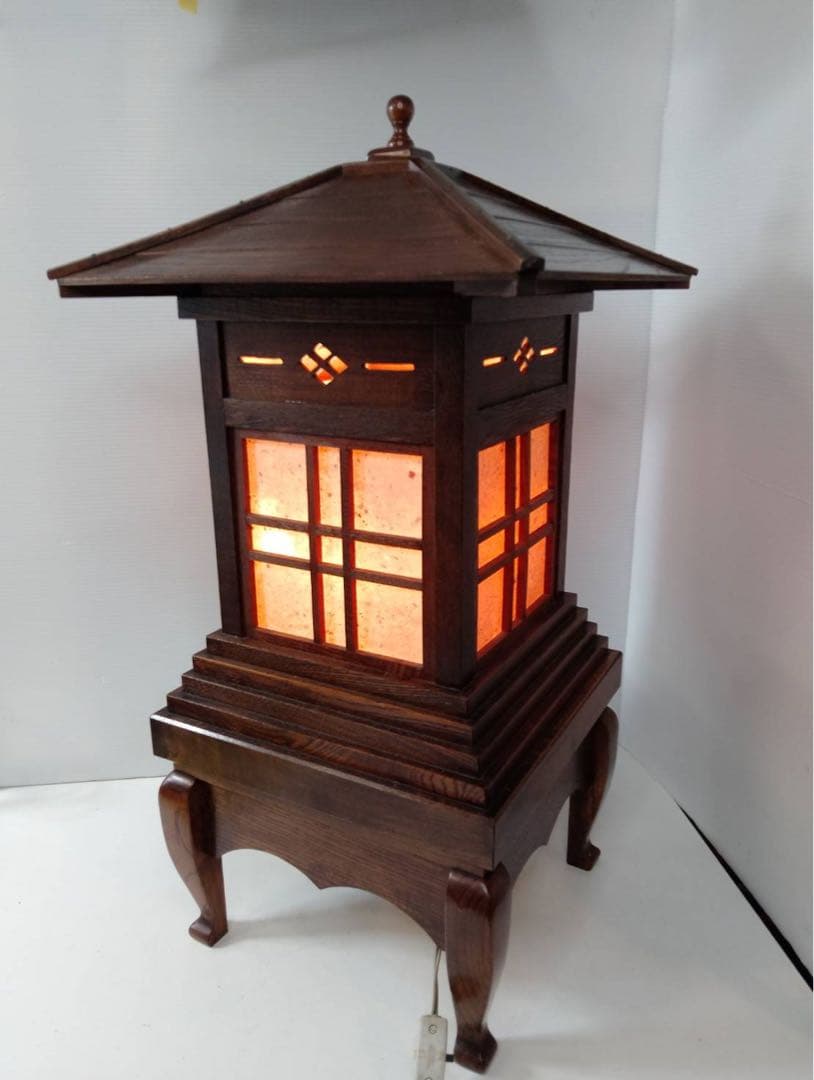 G1734 木製行灯 卓上ランプ レトロ和モダン インテリア