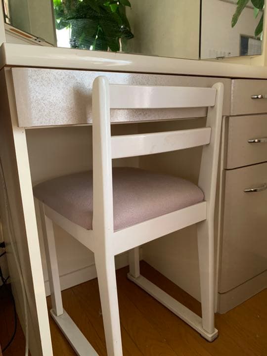 姫系白のドレッサー三面鏡化粧台