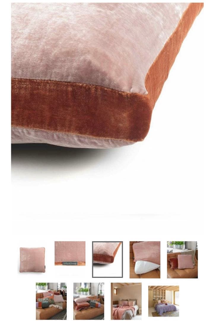 Beatrice LAVAL シルクベロアクッション45×44 エレバンピンク