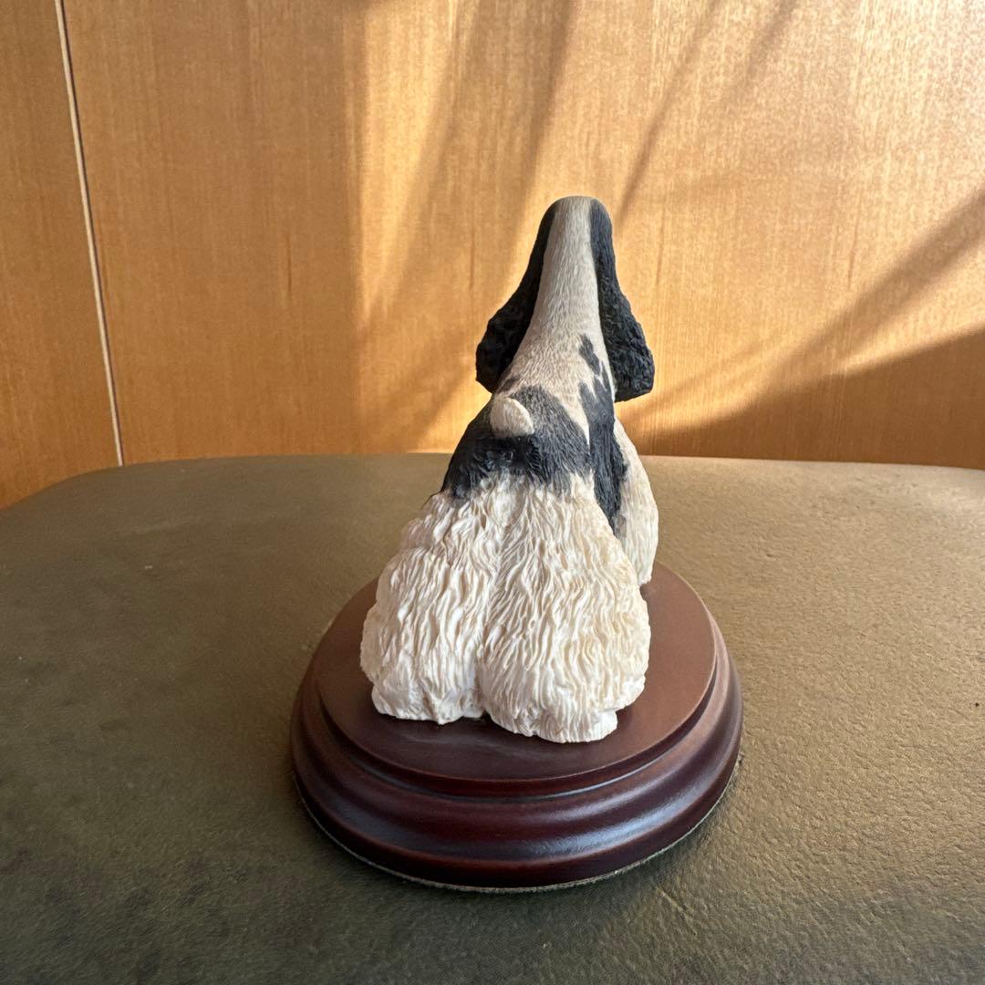 アメリカンコッカースパニエルの置物　ショードッグ　黒白パーティー