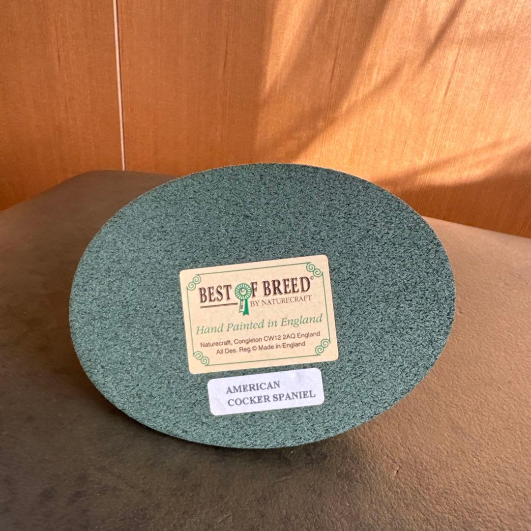 アメリカンコッカースパニエルの置物　ショードッグ　黒白パーティー